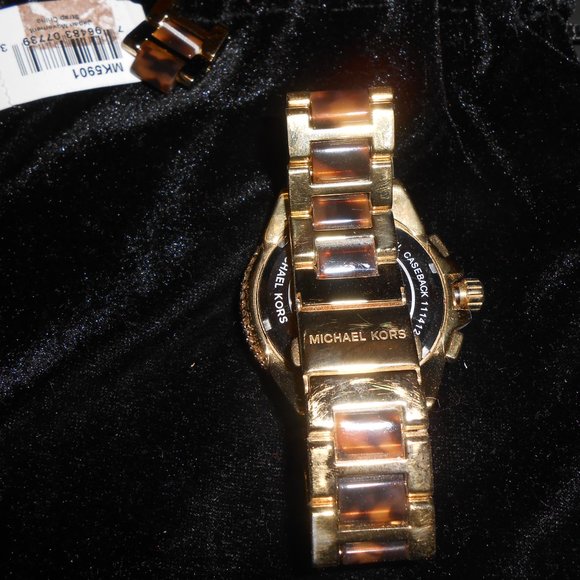 MICHAEL KORS Oversized Camille Pavé Gold-Tone and Tortoiseshell Acetate Watch